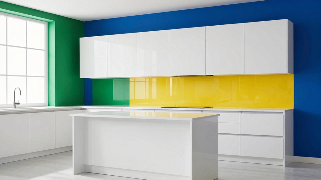 bold colors enhance cabinet focus