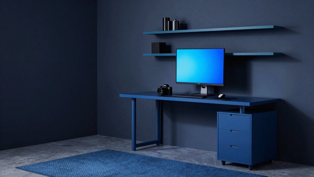 calming blue gaming environment