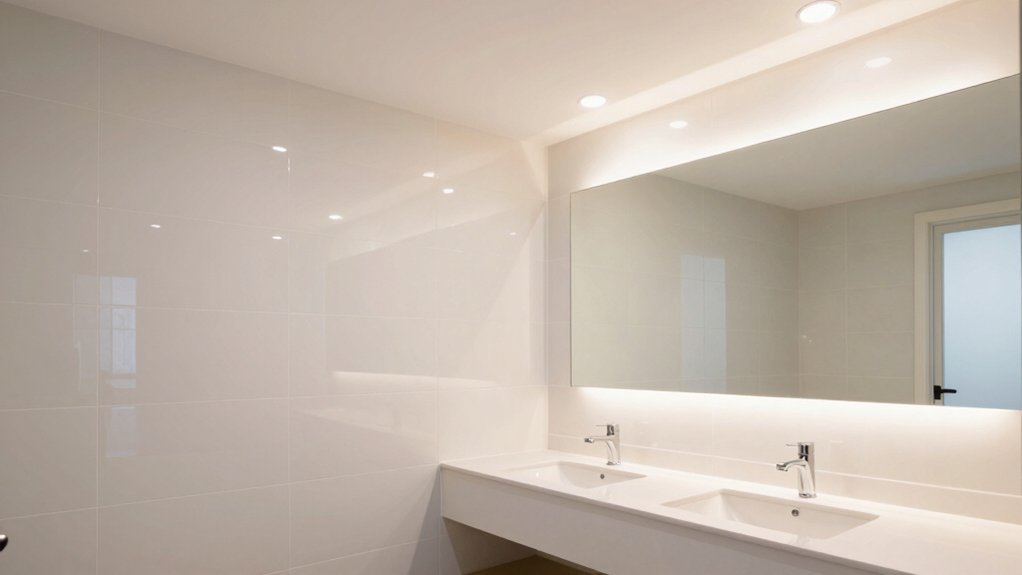layered balanced bathroom lighting