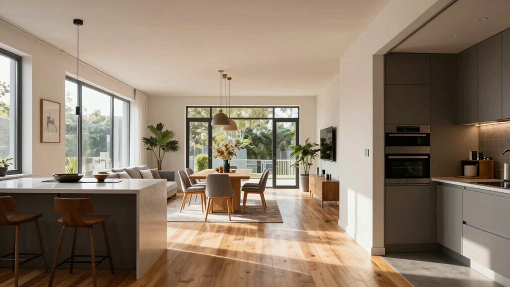 spacious flowing interconnected living