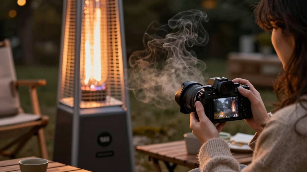 outdoor warmth with electric heater