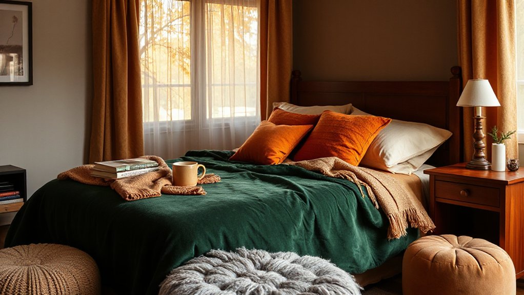 autumn inspired cozy bedroom