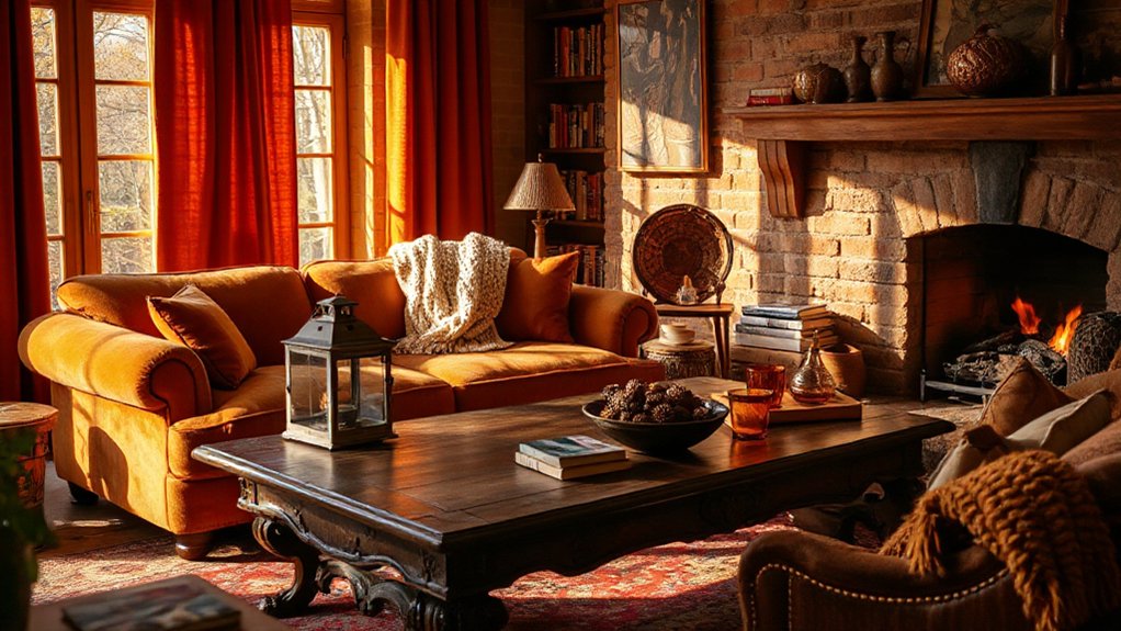 autumn vignette creates warmth