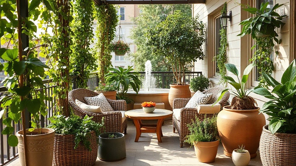 coherent colorful planter arrangements