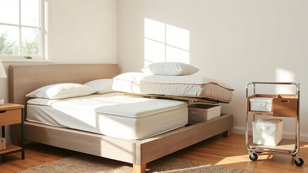 efficient organized under bed storage