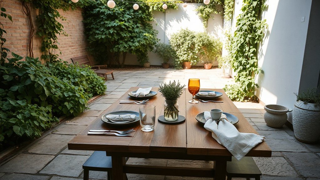 intimate courtyard seating arrangement