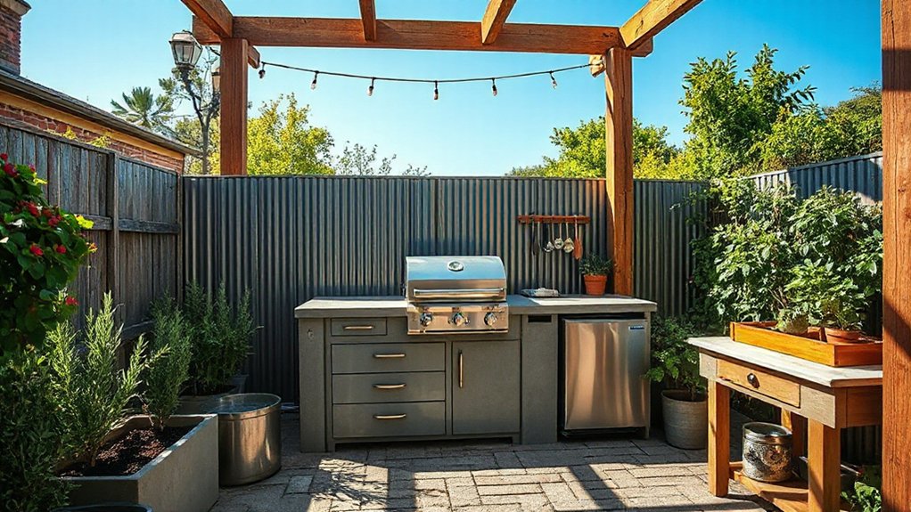 small garden outdoor kitchens