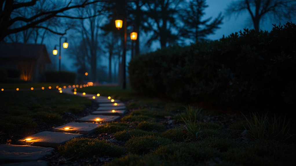 subtle pathway edge lighting