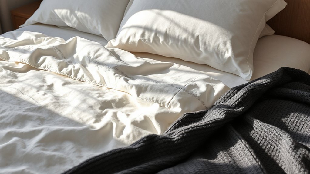 textured bedding layering