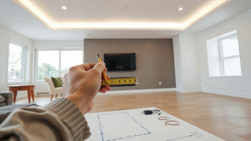 ceiling strip layout planning