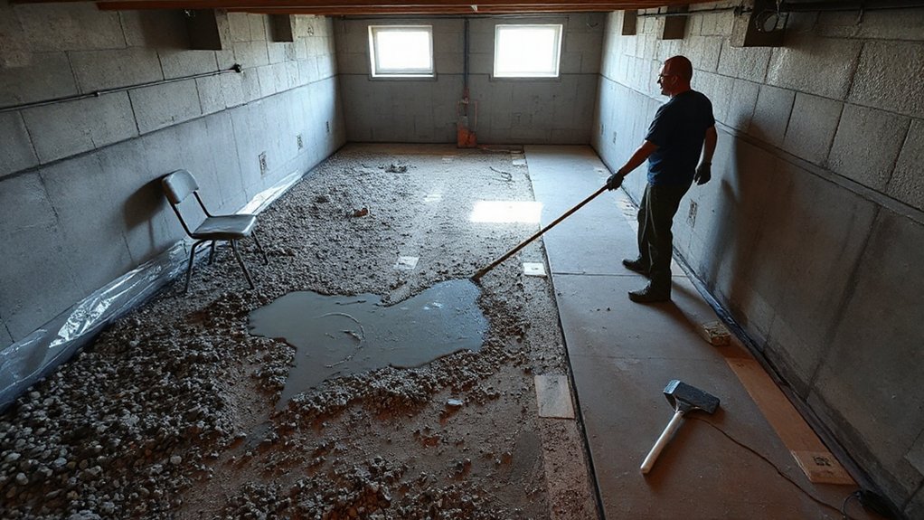 How To Replace Concrete Basement Floors rebar placement and slab thickness